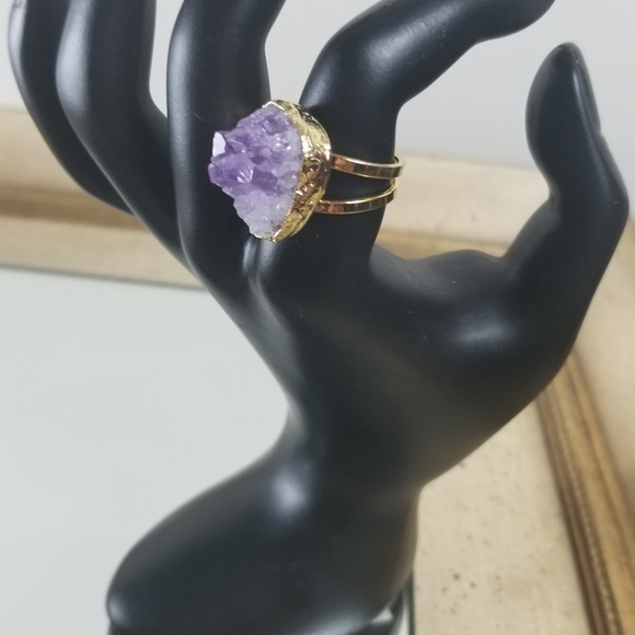 Agata druzy aguta hand made purple stone limited e - Picture 2 of 5